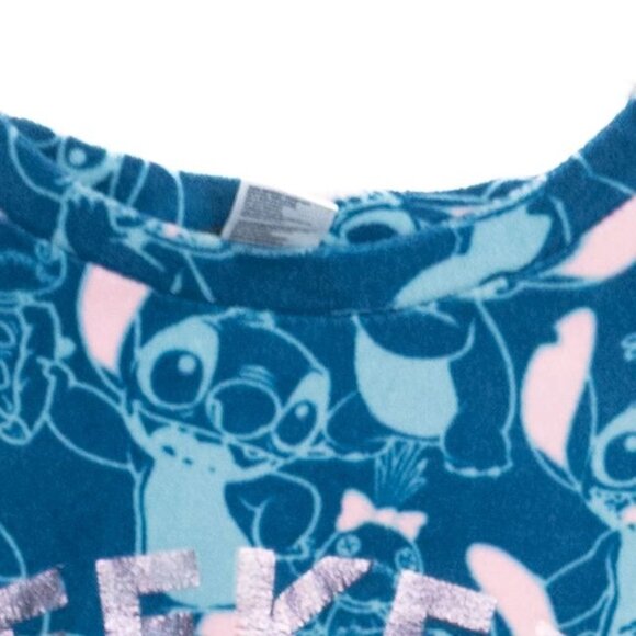 Disney Stitch Size M(8-10) Weekend Vibes Soft Long Sleeve Graphic Pajama Shirt - Picture 2 of 8